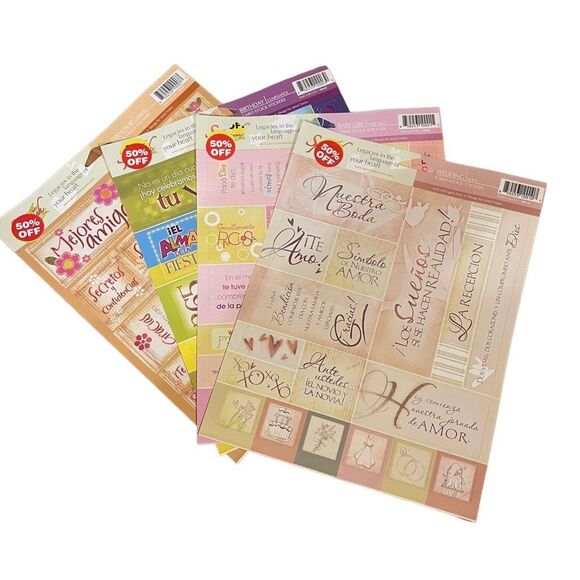 💕Scrapbooking Crafting Cardstock Stickers Spanish Wedding Birthday Baby - Picture 7 of 7